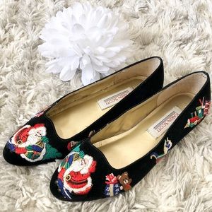 KAREN SCOTT Vintage Christmas Santa Suede Shoes